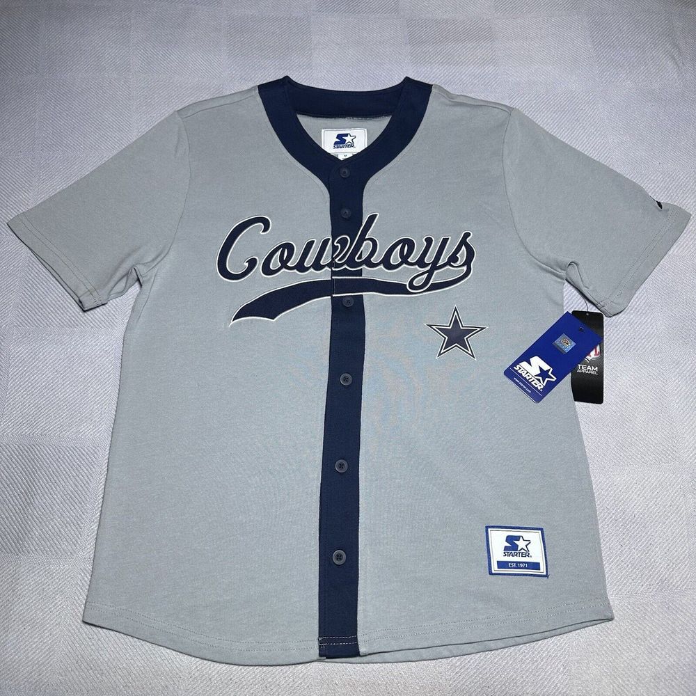 NEW Starter NFL Dallas Cowboys Retro Style Baseball Jersey Men's Medium NWT M2